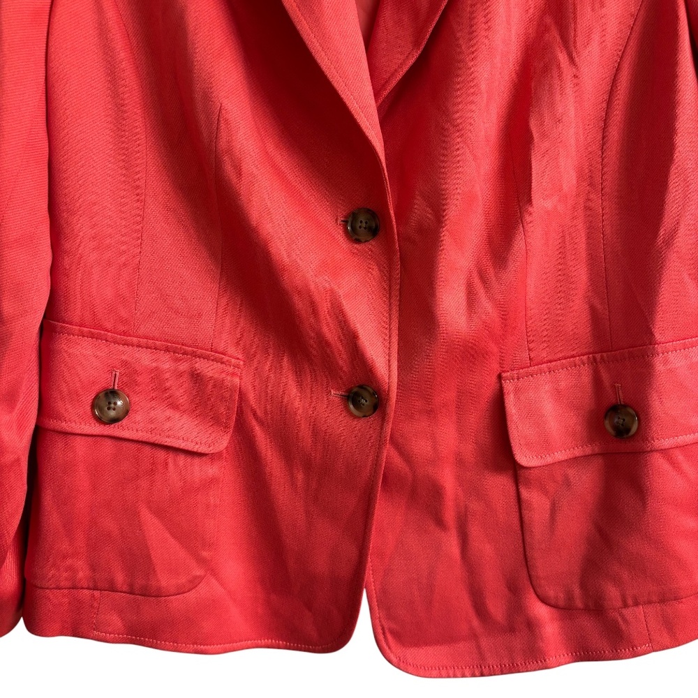 Jones New York Woman Coral Stretch Blazer Jacket 14W -DISCOUNTED DUE TO MARKING - Picture 2 of 7